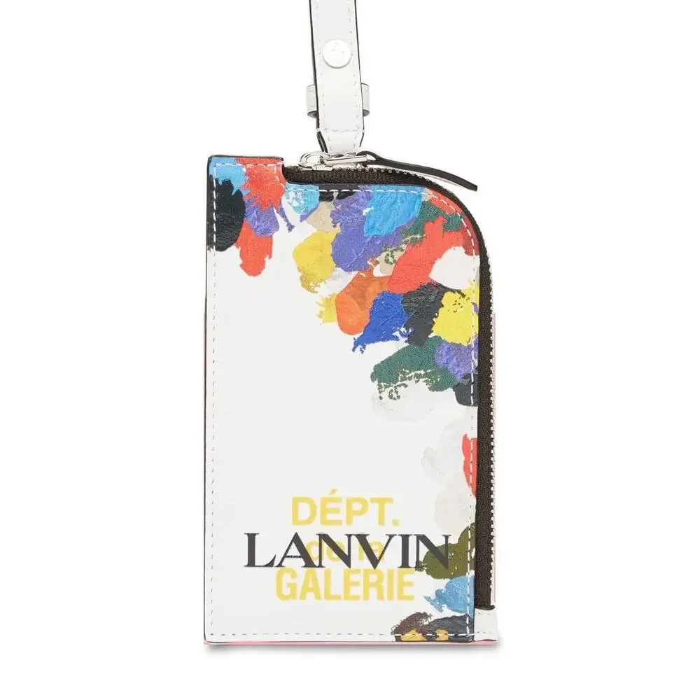 Lanvin x Gallery Dept. Card Holder Lanyard Paint Splattered Logo Wallet $550.00